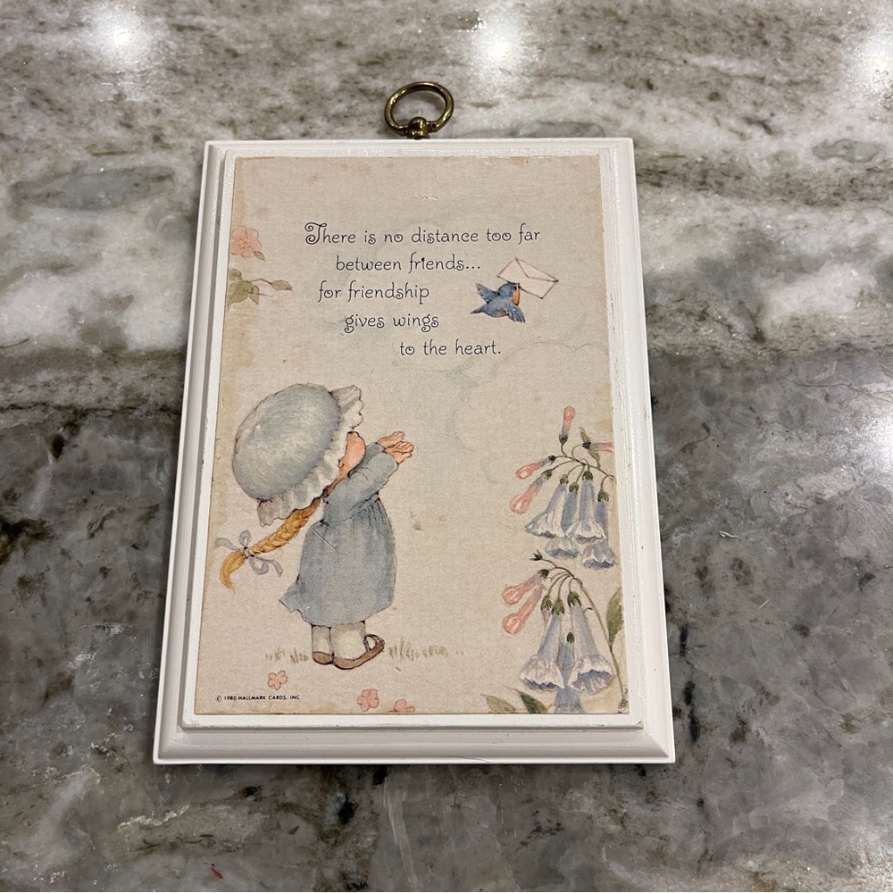 Vintage 1980 Hallmark Style Friendship No Distance Wall Art plaque decor